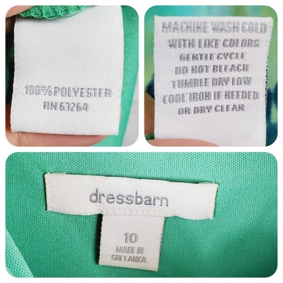 Dressbarn Green Maxi Surplice Neckline Sleeveless Dress Sz 10 - Picture 12 of 13